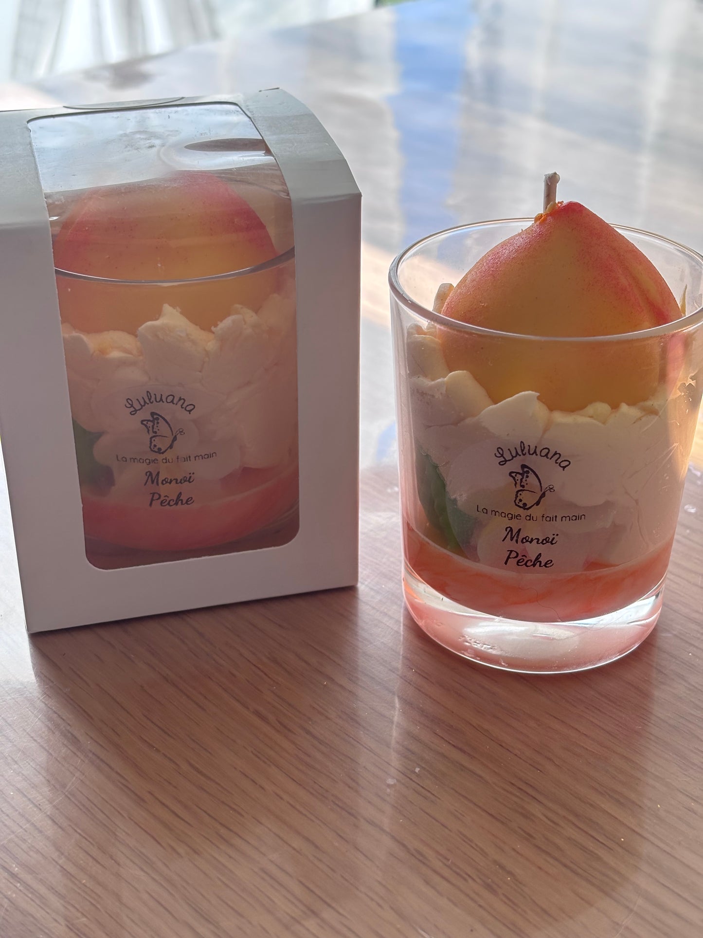 Bougie Gourmande Monoï Pêche