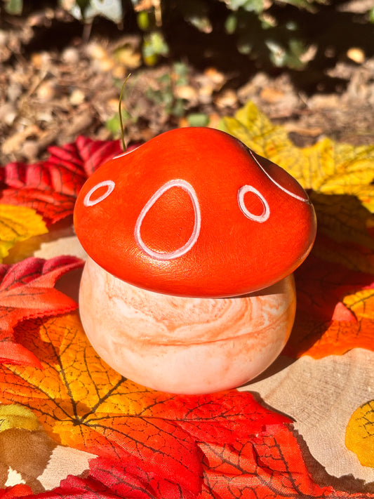 Bougie Minera Champignon – Citrouille Vanillée - orange marbrer