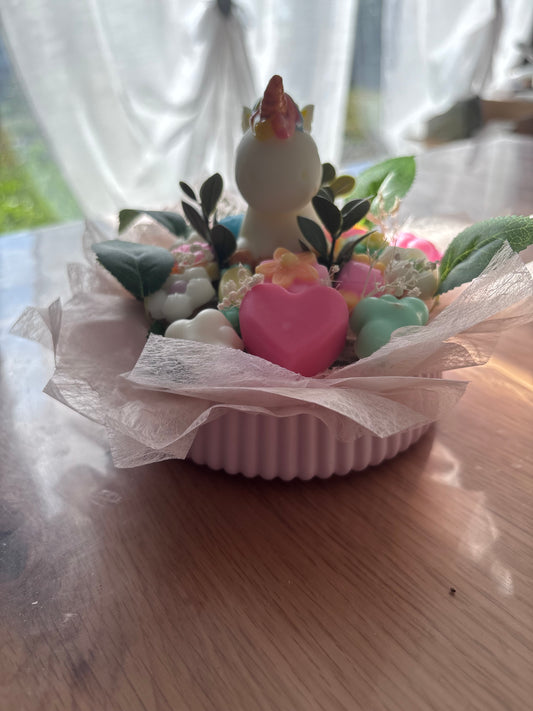 Bouquet Éternel avec Contenant – Parfum Licorne