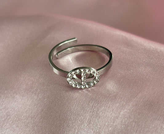 Bague Évelyne Argentée - vue de face