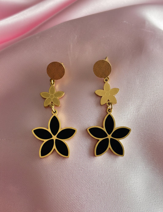 Boucles d'oreilles Liana Noir - vue complète
