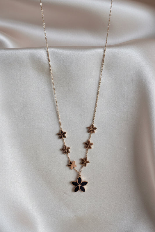 Collier Liana Noir - détail fleurs