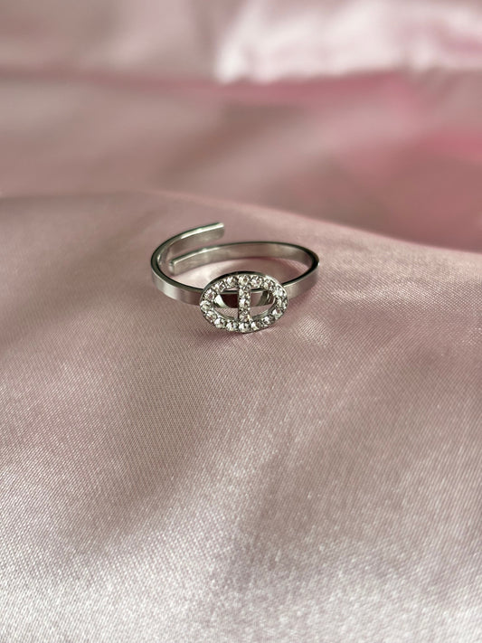Bague Évelyne Argentée - vue de profil