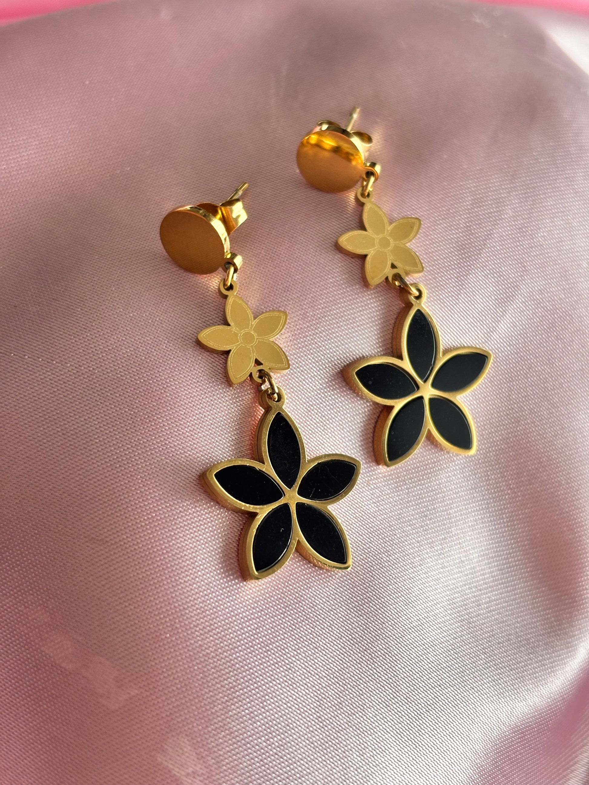 Boucles d'oreilles Liana Noir - vue d’ensemble
